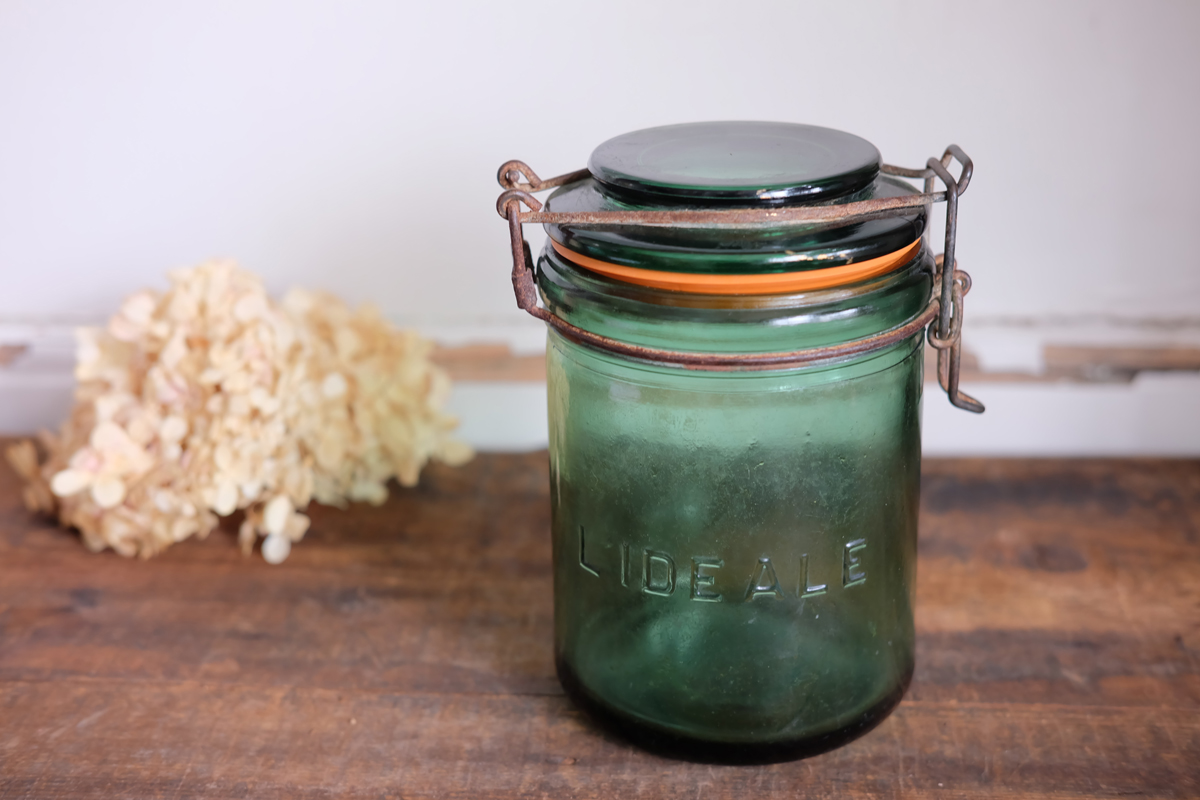 X432-2 フランスBrocante L'IDEALE 保存ビン 保存容器 ガラス容器